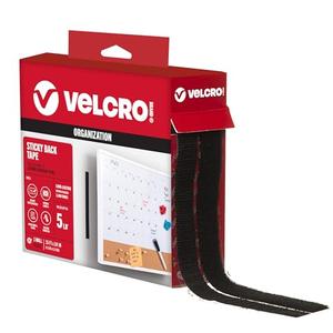 VELCRO Brand Sticky Back Tape for Organization, 15' x 3/4", Black, (90081)