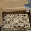 Marsui 12 Pcs Small Hand Woven Wicker Baskets with Wooden Handles, Seagrass Rattan Storage Baskets Bin Organizer Shelf Pantry for Bathroom Storage Towel Kitchen Washroom Gifts Decor, 9" x 6" x 4"