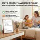 T play Burger Pillow Plush for Kids: Soft Stuffed Hamburger Throw - Skin-Friendly Cheeseburger Room Decor - Cute 3D Shaped Food Gifts 8-12 Yrs 18"