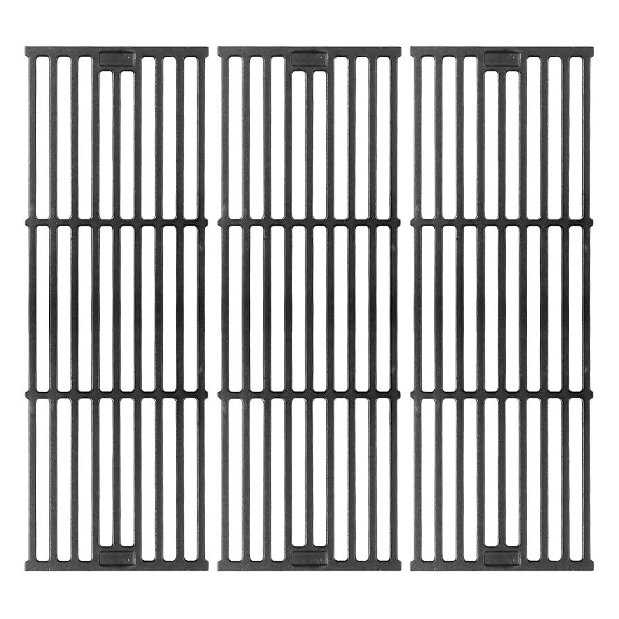 Cooking Grates 3 pcs (2 pcs 18x9.4 in and 1pc 18x6.9in) Black, Grill Parts Kit D68765