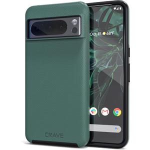 Crave for Google Pixel 8 Pro Case, Shockproof Protection Dual Layer Case for Google Pixel 8 Pro (6.7 inch) - Forest Green