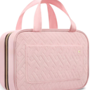 HOTOR Travel Toiletry Bag for Women with Hanging Hook - Portable Cosmetic Case, Toiletry Bag for Traveling Women, Waterproof Travel Essentials, Pink