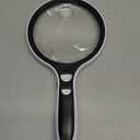 Large Magnifying Glass with Lights,10X 25X 45X 60X Handheld Lighted Magnifier, 5in Page Magnifier LED Lights, Magnifying Glass for Reading Small Prints & Low Vision Seniors with Aging Eyes