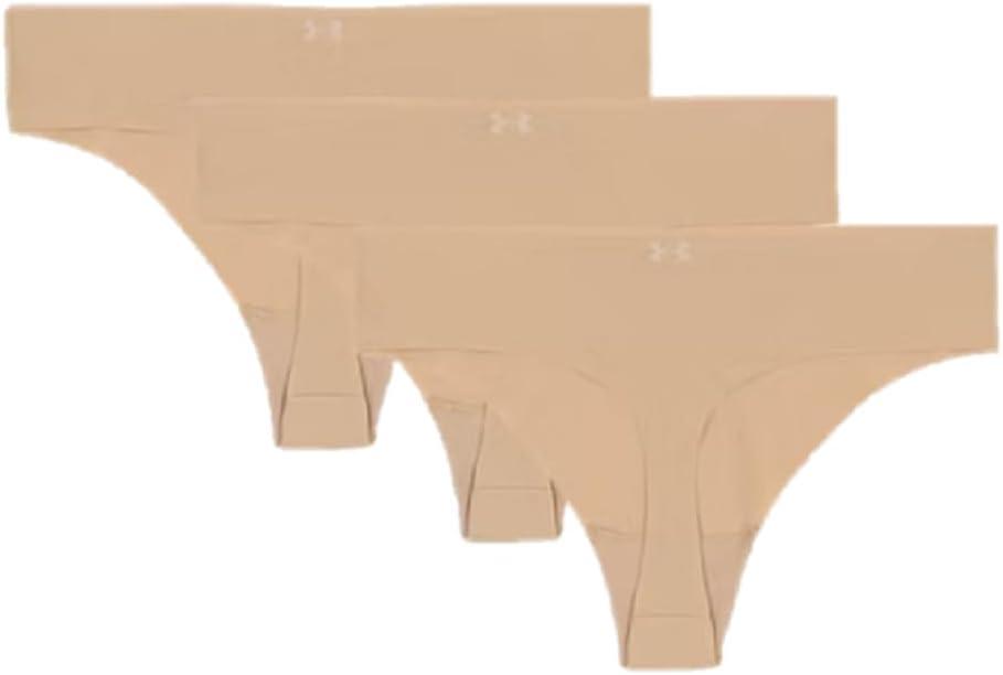 Under Armour Women's 3-pack Pure Stretch No Show Thong Underwear, All-day Comfort & Ultra-soft Fit (US, Alpha, Medium, Regular, Regular, Nude)