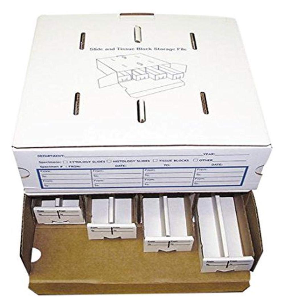 Azer Scientific-ES040 Microscope Slide Cardboard Stackable Storage File, 4 Drawers, 10/case
