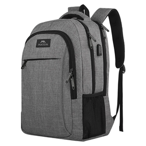MATEIN Travel Laptop Backpack, Business Anti Theft Slim Sturdy Laptops Backpack with USB Charging Port, Water Resistant College School Computer Bag Gift for Men & Women Fits 15.6 Inch Notebook, Grey
