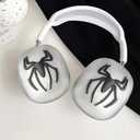 6 x 2 Pcs 3D Spider Shape Chrome Emblem Badges Sticker for AirPods Max Decoration for All Universal Car Vehicle, Truck, Motorcycle, RV, Scooter, SUV, Door, Window Decor (Black)