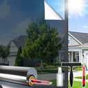 Window Privacy Film See Out Not in, One Way Privacy Window Film, Removable Window Tint for Home, Reflective Static Cling Window Film Heat Blocking, Silver, 17.5 inch X 78.7 inch