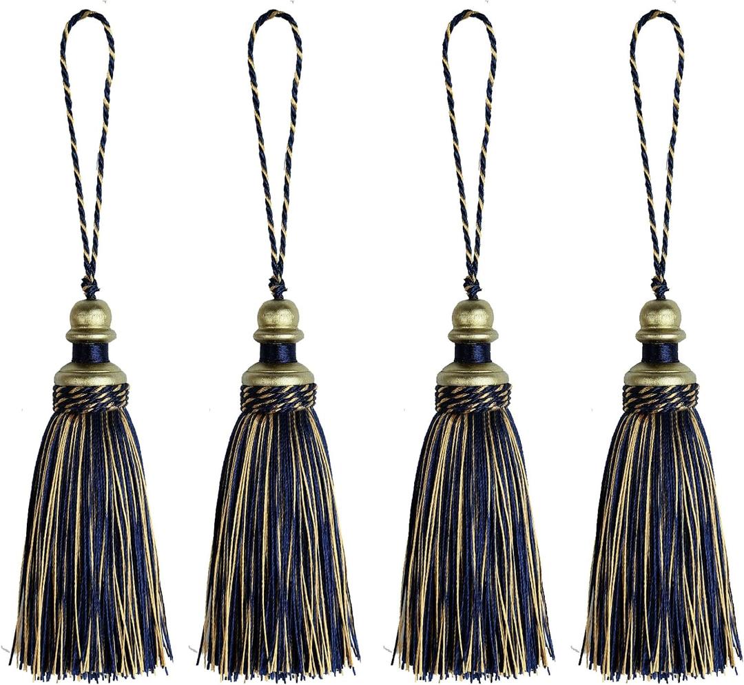 4 Pack Tassel Key Tassel with Loops, Handmade Tassel Craft, DIY Accessories for Home Decoration