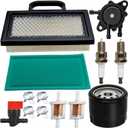 698754 Air Filter Tune Up Kit Fits for John Deere L120 L111 LA130 D140 D130 LA135 LA145 for Briggs and Stratton 499486 499486S 18-26 HP Intek V-Twins Lawn Mower Parts with AM125424 492932s Oil Filter