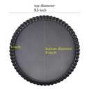 Tart Pan, 9 Inch Tart Pans, Non-Stick Removable Loose Bottom Carbon Steel 9In Tart Pan, The 9.5 Inches at the Top and 9 Inches at the Bottom, With a Depth of 1.1 Inches.