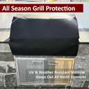 Built-in Grill Cover 38 Inch for Outdoor Island Grill, 600D Premium Built in Barbecue Grill Top Cover with Straps for Napoleon, Bull, Blaze, KitchenAid, Coyote etc, 38" x 28"x 24"