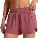 Ksmien Women's Running Shorts Quick Dry Lightweight Athletic Workout Shorts with Liner Phone Pockets XS