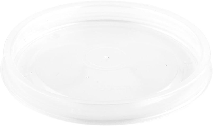 Restaurantware LIDS ONLY: Bio Tek 3.5 x 0.4 Inch Container Lids 25 Durable Round Lids - Tight Seal Only Lids Clear PET Soup Container Lids Disposable Containers Sold Separately