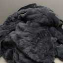 Electric Blanket Queen Size, Luxury Flannel & Faux Rabbit Fur Bubble Heated Blanket, 6 Heat Settings,110 Hour Auto Off, Overheat Protection, ETL & FCC Certification, 84" x 90", Machine Washable, Dark Gray