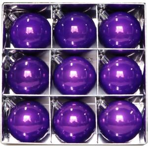 YYCRAFT Shiny Pearly Christmas Ball Ornaments 6CM Faux Glass Ball for Christmas Decoration Box Set (9 Pack, Shiny Purple)