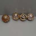 Large Orange & Silver Shatterproof Christmas Ornaments - 4.7" Big Tree Hanging Decorations for Xmas, New Year, Wedding, Party & Holiday Indoor/Outdoor Decor