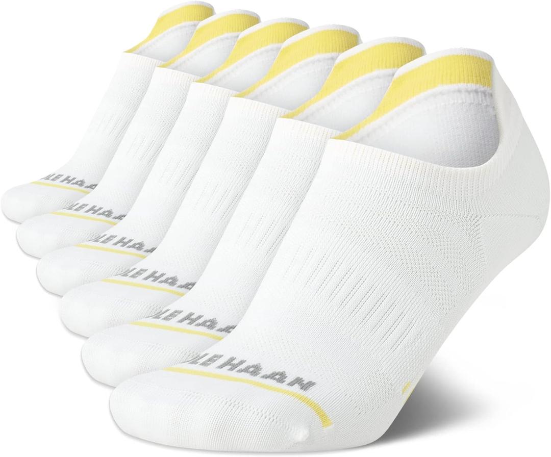 Cole Haan Womens No Show Socks - 6 Pack Lightweight Cotton Blend Invisible Low Cut Athletic Socks For Women With Arch Support (4-10, White)