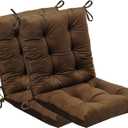 Set of 2 Outdoor Dining Chair Cushions, 37x18 inch, Water Repellent, Patio Seating Cushions, 37x18 inch, for Garden Patio Furniture (Coffee Brown), 37x18x4.5 inches