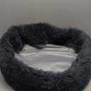 Round Plush Cat Dog Bed, Calming Dog/Cat Bed Donut Cuddler, Washable Self-Warming Pet Bed, Size 22x22
