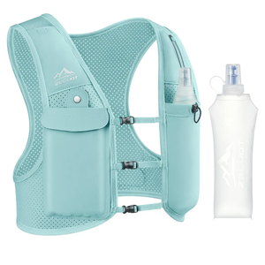 Zelvot Running Vest for Women Men, USA Original Patent, Adjustable Chest Straps Running Hydration Vest with 500ml Soft Flask, Lightweight Reflective Hydration Backpack for Marathon