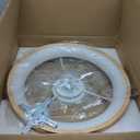 24'' Ceiling Fan with Light Fandelier Flush Mount Low Profile Wood Ceiling Fan with Dimmable LED Light 3 Color 6 Speeds