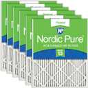 Nordic Pure 10x24x1 (Actual Size: 9 1/2 x 23 1/2 x 3/4) Pleated MERV 13 Air Filters 6 Pack