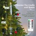 FREEPOWER 12PCS Flameless Christmas Tree Candles with RemoteBattery Operated Flickering Candles Christmas Tree Lights,LED Taper Candle for Home Parties Birthday Gift with Snowflake Hook (White)