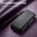Defencase Compatible with Samsung Galaxy S23 Case Wallet with RFID Blocking Card Holder for Women Men, PU Leather Magnetic Snap Flip Zipper Strap Wallet Phone Case Fit for Galaxy S23 5G 6.1", Black