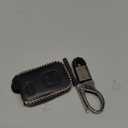 Leather for Toyota 4Runner Avalon Camry Corolla Land Cruiser Venza RAV4 Subaru BRZ Remote 3 Buttons Key Case Holder Cover Fob Chain (Black)