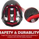Kids Toddler Bike Helmet, Adjustable Boys Girl Helmets from Baby to Children(Age 1-5), Multi Sports for Bicycle Skate with LED Light, Size XS