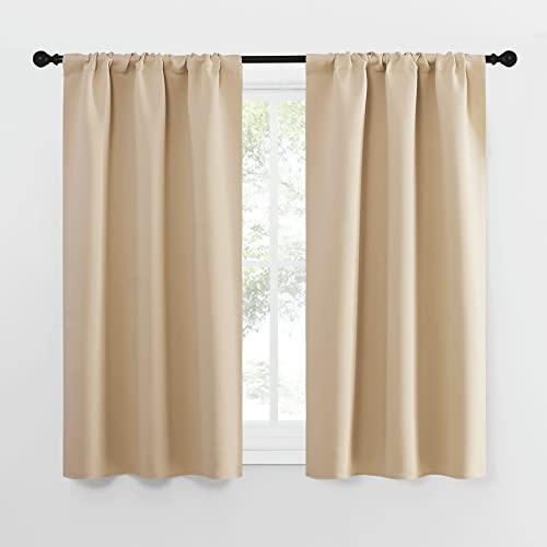 NICETOWN Blackout Room Darkening Curtains - Home Decoration Light & Noise Reducing Thermal Insulated Window Draperies with Rod Pocket Top (Biscotti Beige, 2 Panels, 34 inches Wide x 54 inches Long) NICETOWN Blackout Room Darkening Curtains - Home Decoration Light & Noise Reducing Thermal Insulated Window Draperies with Rod Pocket Top (Biscotti Beige, 2 Panels, 34 inches Wide x 54 inches Long)