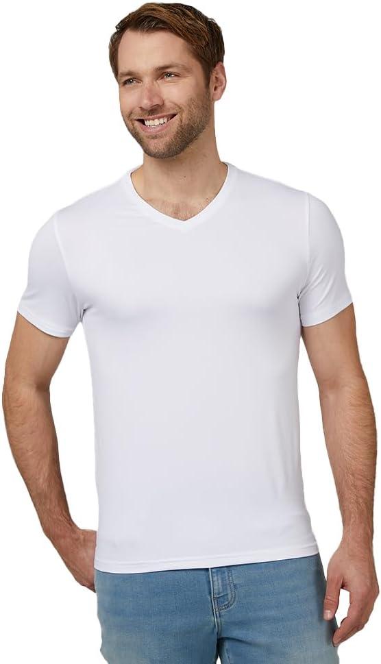 32 Degrees Men's Cool Classic Vneck T-Shirt | Anti-Odor | 4-Way Stretch | Moisture Wicking (Large)