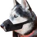 Dog Muzzle with Oxford, Breathable Dog Mouth Cover Prevent Biting for Small Medium Dogs, Grooming, Barking Chewing Prevention, Large, Black