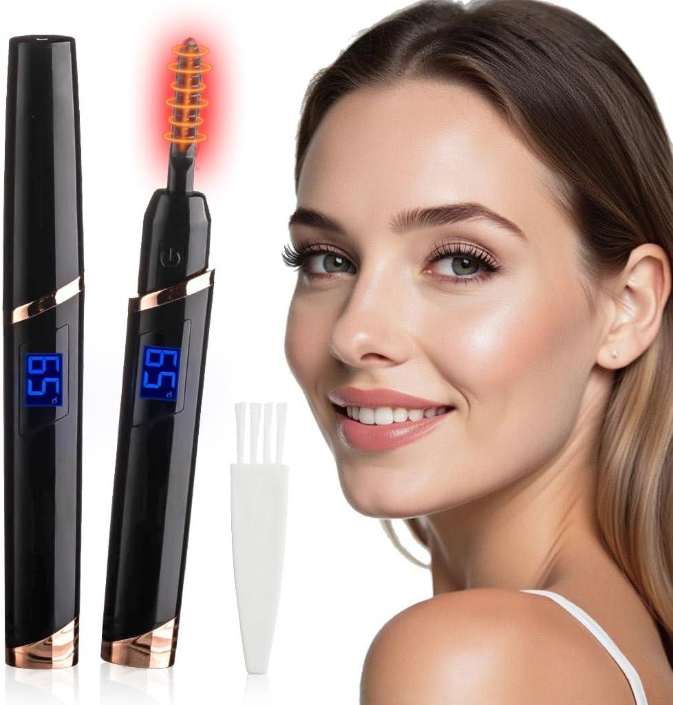 Heated Eyelash Curler, Electric Eyelash Curler for Women, Rechargeable Heated Lash Curler with 10s Fast Heating 24H Long Lasting 4 Adjustable Temperature Makeup Tool Gift for Women Girls