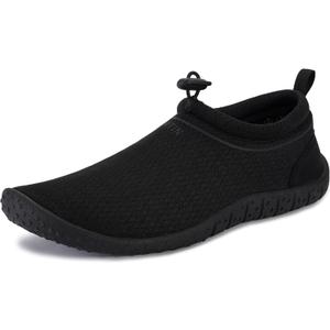WHITIN Water Shoes for Women Aqua Barefoot Swim Sneakers Beach Minimalist Size 8 Zero Drop Outdoor Surf Boating Kayak Sand Walking Socks All Black 39