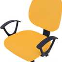Smiry Stretch Jacquard Office Computer Chair Covers, Removable Washable Universal Desk Rotating Chair Slipcovers Protector, Seat + Backrest Cover, Mustard Yellow