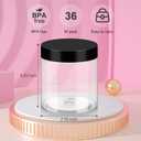 Loretoy 36 Pack 8 OZ Household Plastic Jars with Lids, BPA Free, Reusable, Refillable Transparent Cosmetic Containers for Bath Salts, Cosmetics, Powders, Beauty Product and Small Accessories, Black