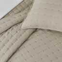 SUCHBED Quilt Sets, Oversized King Size 3 Pieces -128"x120" Quilted Bedspread with Shams, Bedspread Coverlet Khaki Lightweight Cross-Stitch Bedding Decor for All Seasons