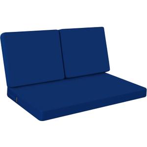 idee-home Outdoor Loveseat Cushions, Waterproof Patio Loveseat Cushion, Outside Couch Hampton Bay Deep Seat Cushion Replacement Set, Patio Love Seat Sofa Cushions for Furniture, 46" x 26" Navy Blue (Dark Cerulean)