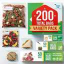 Baggies Variety Size Pack - 200 Count Variety Pack with 50 Gallon 50 Quart 100 Sandwich – Heavy Duty freezer bags