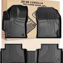 AOMSAZTO Car Floor Mats for Toyota Corolla Sedan 2020-2025,Heavy Duty TPE All Weather Automotive Floor Mats,1st & 2nd Row Full Set Rubber Floor Liners, Anti Skid Car Mats(not fit for Hatchback)-Black