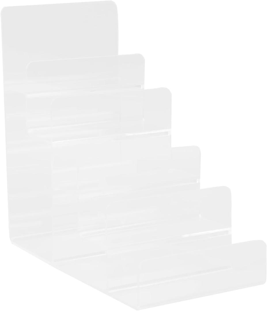 Cabilock 5 Tiers Acrylic Display Stand Holder - Clear Riser Acrylic Purse Organizer, Display Shelf for Makeup Perfume Figures Walletand Glasses