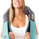 InvoSpa Shiatsu Neck and Back Massager with Heat - Deep Kneading Pillow for Massage - Electric Full Body Massager (Blue)