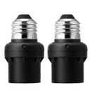 DEWENWILS Light Sensor Socket, E26 E27 Dusk to Dawn Sensor Socket, Light Bulb Socket for Light Fixtures, Compatible with Incandescent/CFL/LED/Halogen Bulbs, Black, 2 Pack