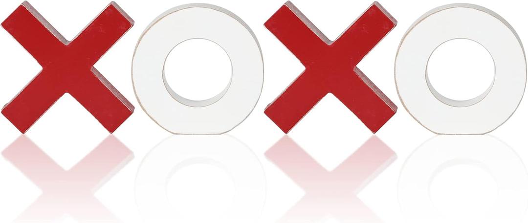 XOXO Valentines Decor Wooden Sign Valentine's Day Decorations Tiered Tray Decor Romantic Table Centerpiece Tabletop Dcor for Home Wedding