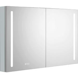 LED Medicine Cabinet With Mirror, 36"27.5"5", Recessed & Surface Mount, for Bathroom, Defog, Dimmer, 2 Doors