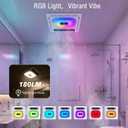Smart 5-in-1 Bathroom Exhaust Fan with Light, 180 CFM, 1.0 Sone Quiet Vent Fan, 7 LED Colors & Nightlight, Heater, Bluetooth Speaker & Remote Control for Heating, Ventilation, and Music, Medium