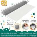 LUMARA Inflatable Bed Rail for Toddlers 2 Pack - Portable Travel Bed Bumpers for Kids Fits Twin Full Queen King Size Beds - Non-Slip Safety Guard Rails