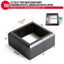 Deck Post Base Covers, Aluminum Post Cover 6"x6"(Actual 5.5"x5.5"), Split Post Base Trim Skirt for Deck railings, Patios (Black-1pc)